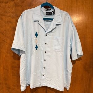 Ultra Club Cabana Breeze Men's Light Blue Casual Button Down Shirt XXL